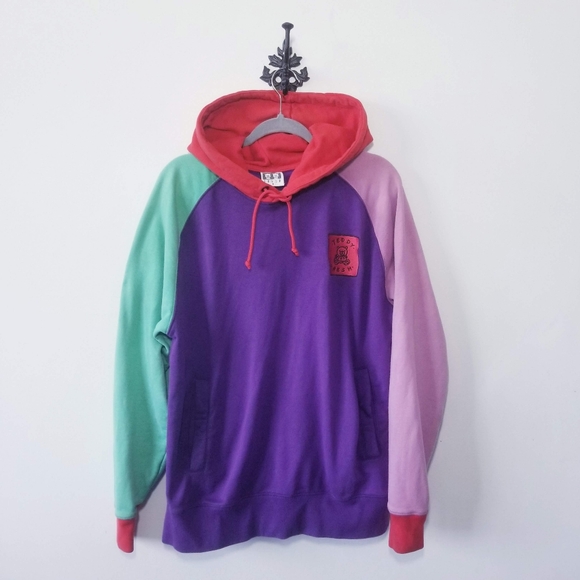 Teddy Fresh Colorblock Hoodie Size M Pullover EUC - Picture 2 of 4
